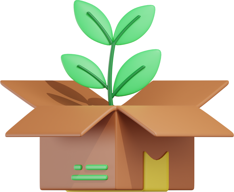 Eco Friendly Package Go Green 3D Illustration